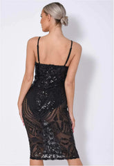 Nazz Collection Black Body On Me Midi Dress