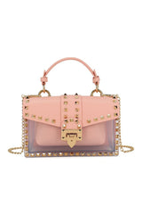 Miss Diva Valli Studded Top Handle Bag in Pink