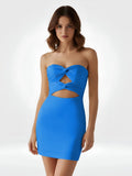 Azure - Strapless Sheath Short Homecoming & Cocktail Dresses With Keyhole