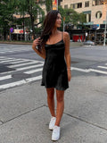 Black - Straps A-line Short Cocktail Dress