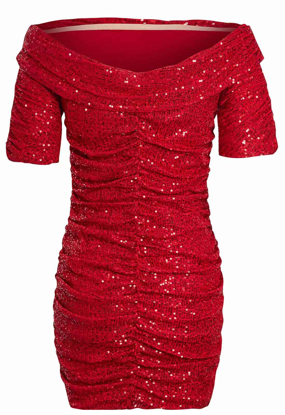 Little Black Dress Red Annabel Sequin Dress