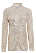Little Black Dress Champagne Sequin Shirt