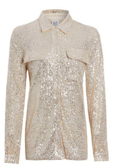 Little Black Dress Champagne Sequin Shirt