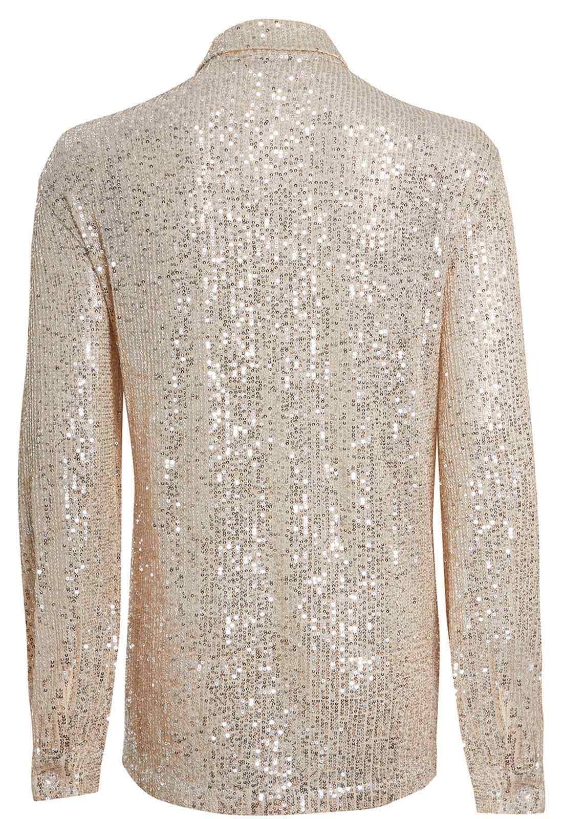 Little Black Dress Champagne Sequin Shirt