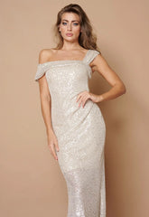 Little Black Dress Champagne Gabrielle Maxi Dress