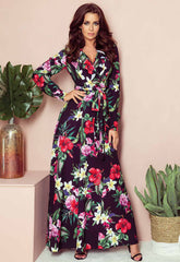 LBD Exclusive Multi Rose Maxi Print Dress