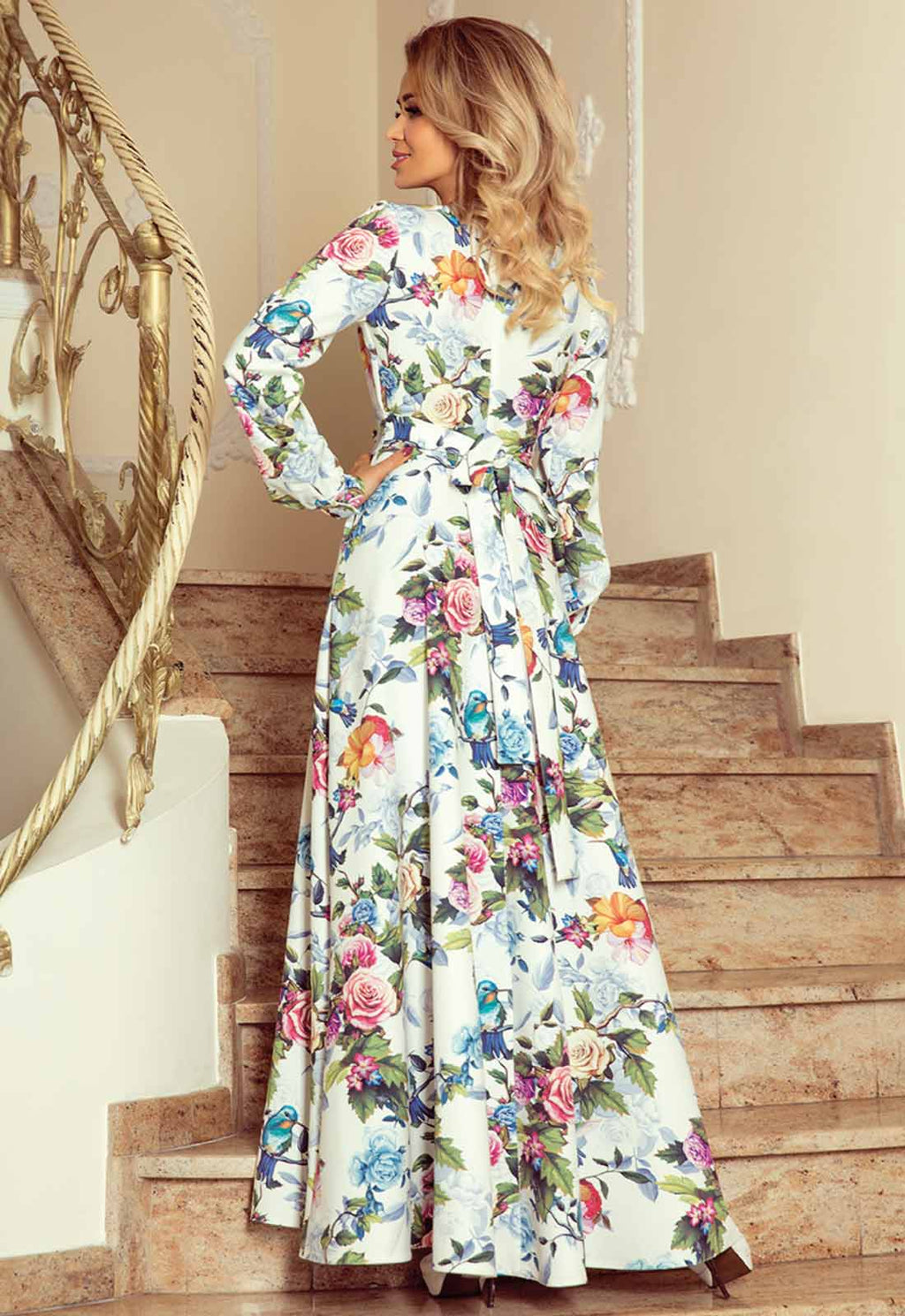 LBD Exclusive White Bali Print Maxi Dress