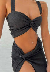 Nazz Black Luxury Views Split Beach Dress