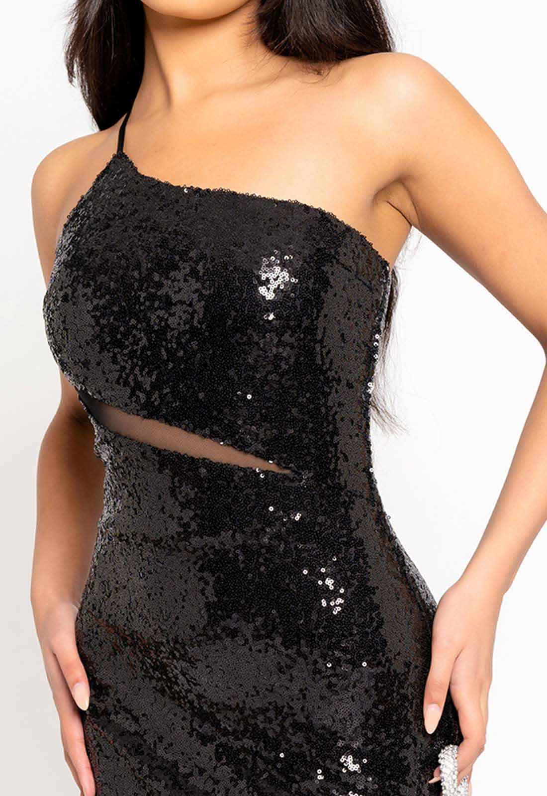 Nazz Collection Black Phantasy Sequin Maxi Dress