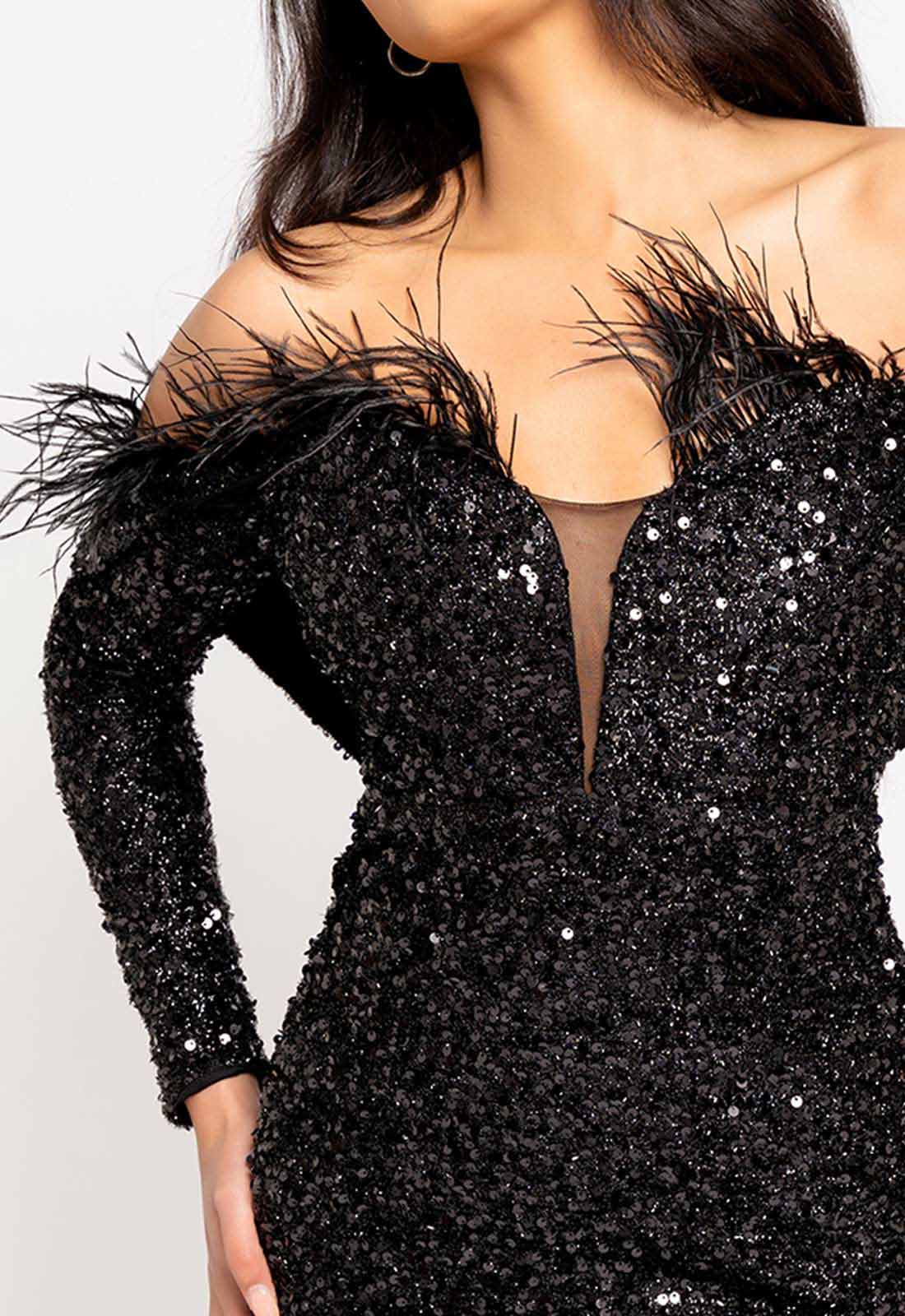 Nazz Collection Black Guestlist Sequin Mini Dress