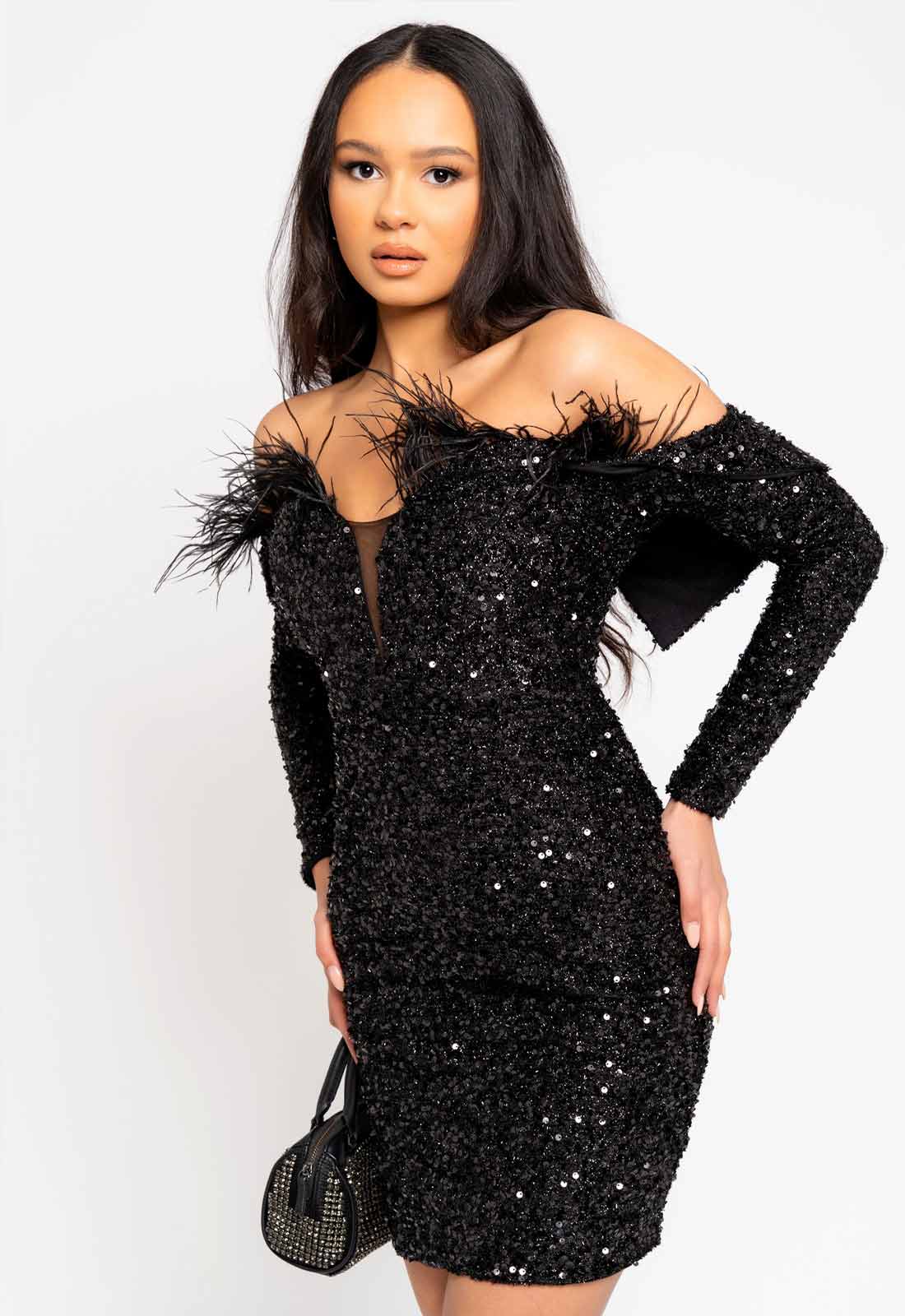 Nazz Collection Black Guestlist Sequin Mini Dress