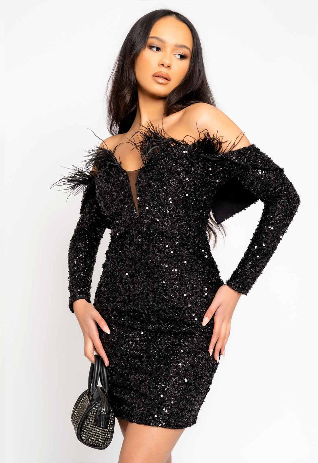 Nazz Collection Black Guestlist Sequin Mini Dress