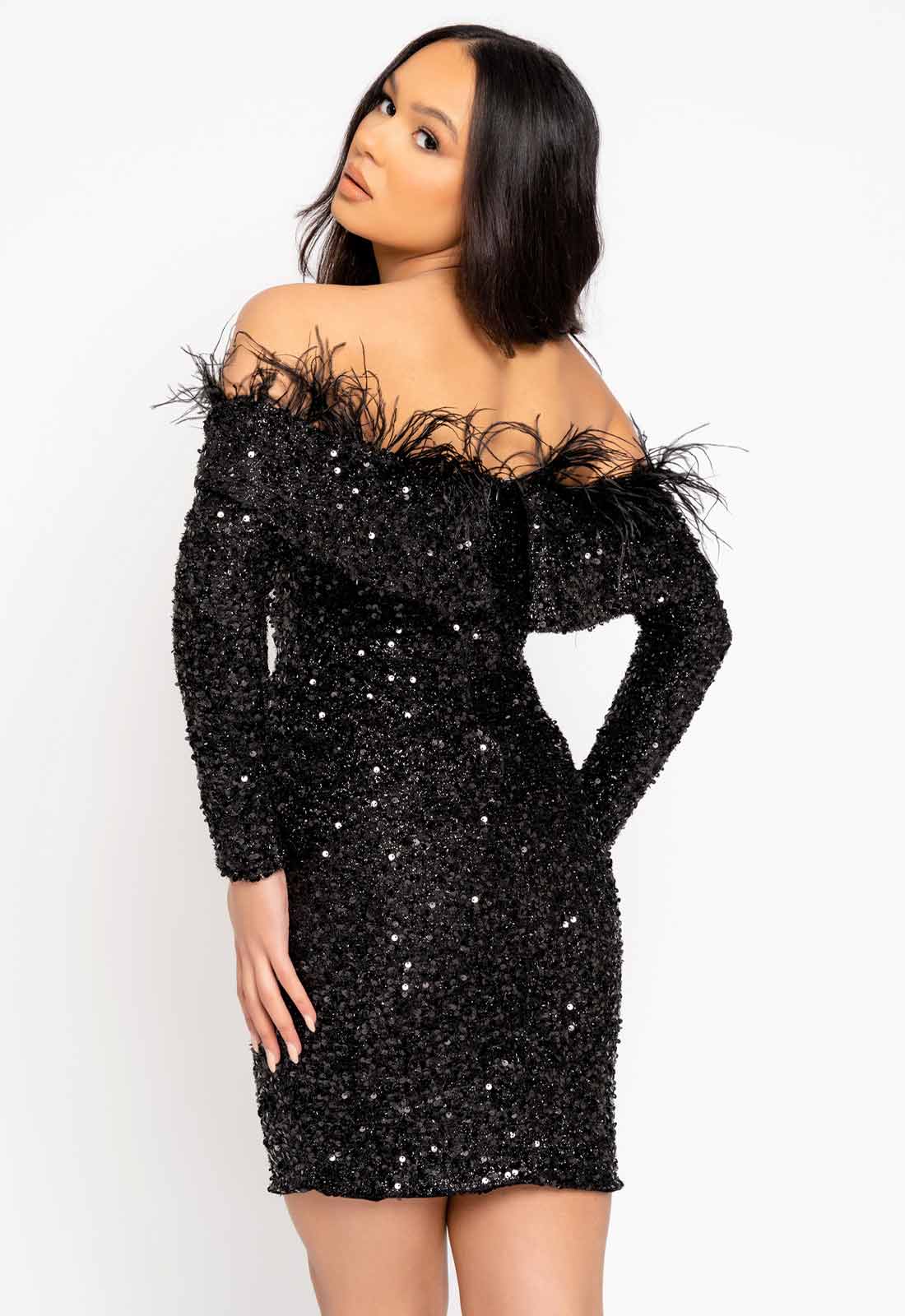 Nazz Collection Black Guestlist Sequin Mini Dress