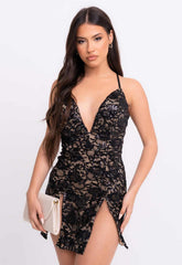 Nazz Collection Black Invite Only Lace Mini Dress