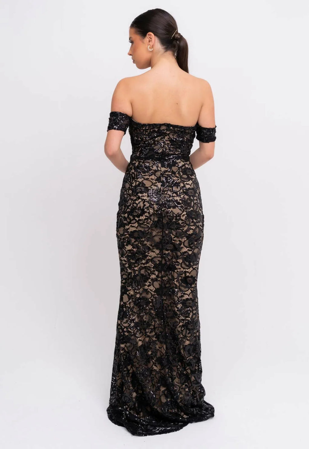 Nazz Collection Black Daydreamer Lace Maxi Dress