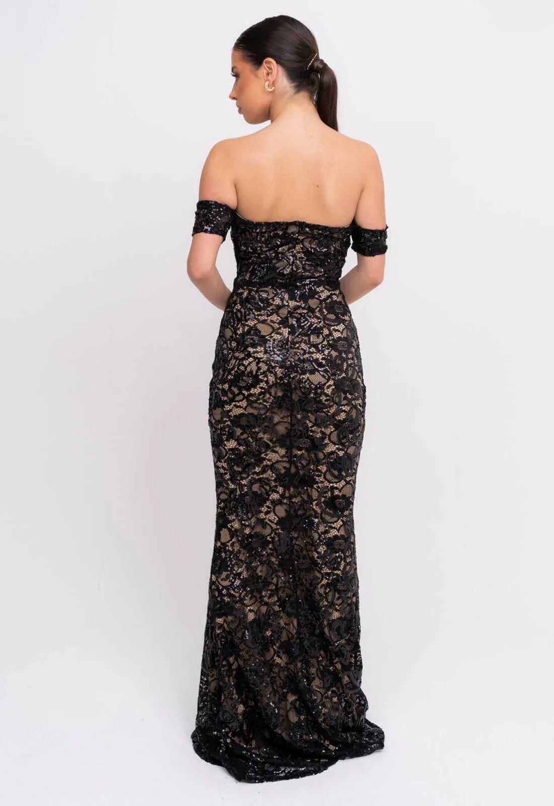 Nazz Collection Black Daydreamer Lace Maxi Dress