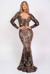 Nazz Collection Black Amira Sequin Maxi Dress