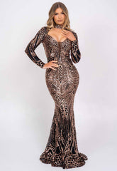 Nazz Collection Black Amira Sequin Maxi Dress