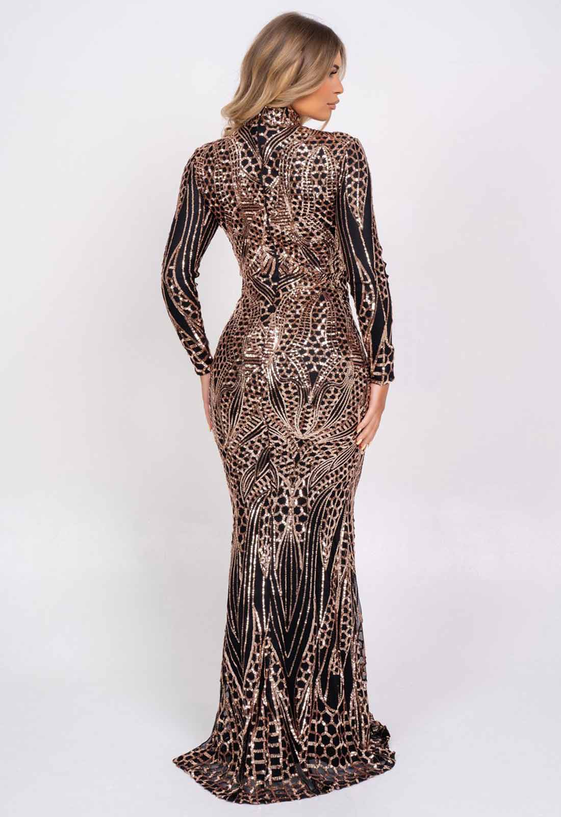 Nazz Collection Black Amira Sequin Maxi Dress