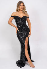 Nazz Collection Black Angelika Sequin Maxi Dress