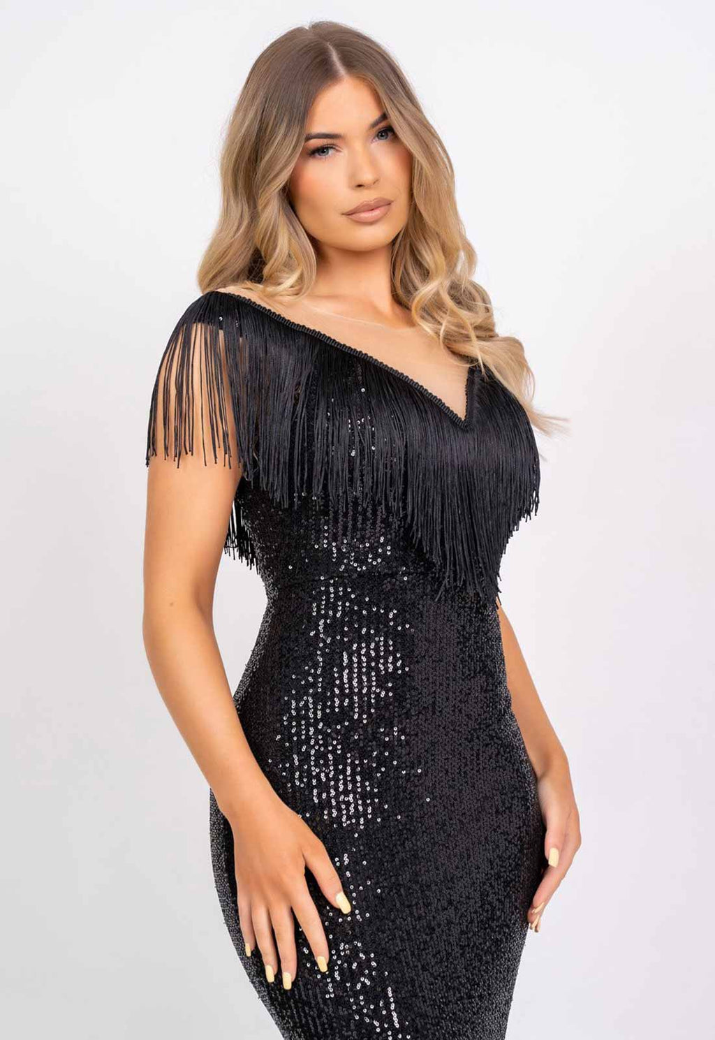 Nazz Collection Black Kendal Sequin Maxi Dress