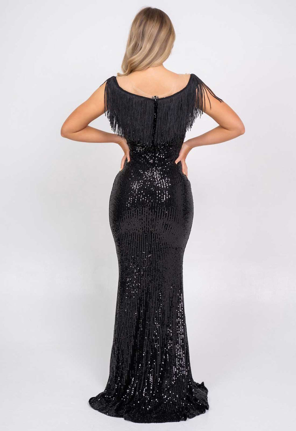 Nazz Collection Black Kendal Sequin Maxi Dress