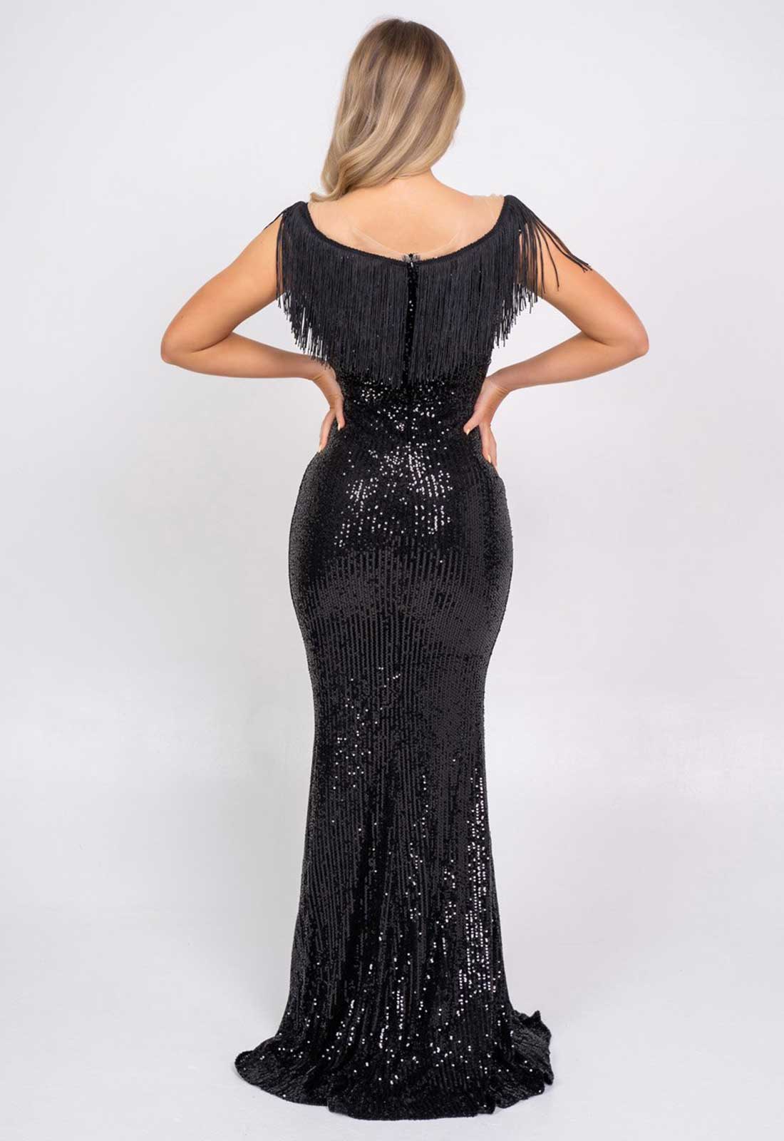 Nazz Collection Black Kendal Sequin Maxi Dress