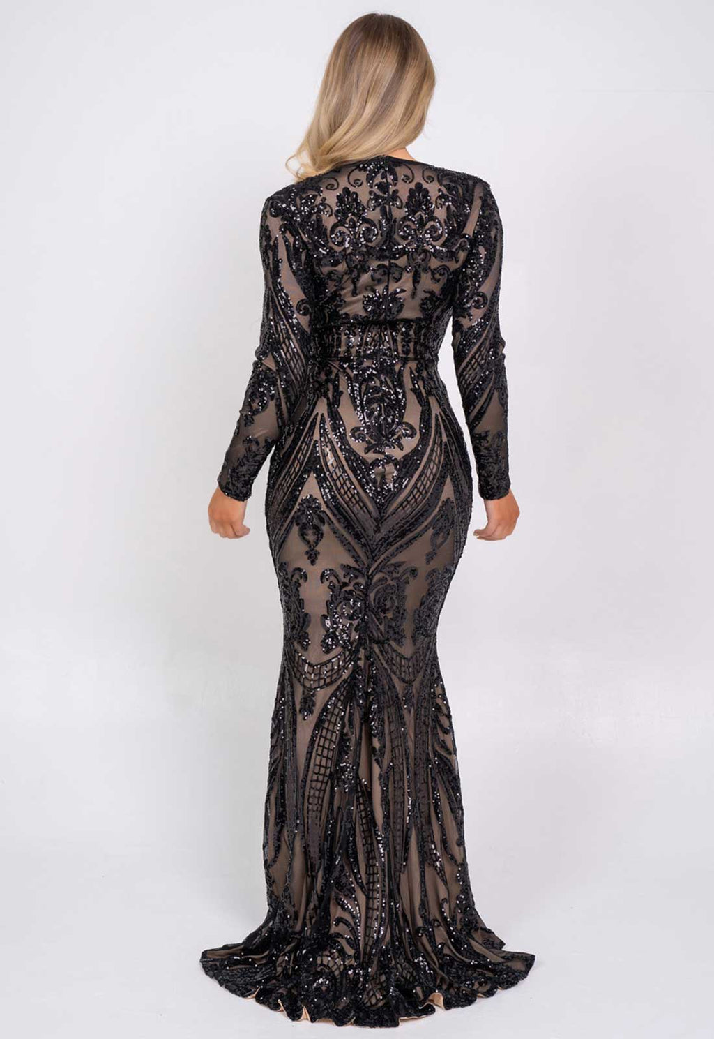 Nazz Collection Black Arabella Sequin Maxi Dress