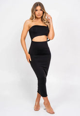 Nazz Collection Black Chantelle Midi Dress